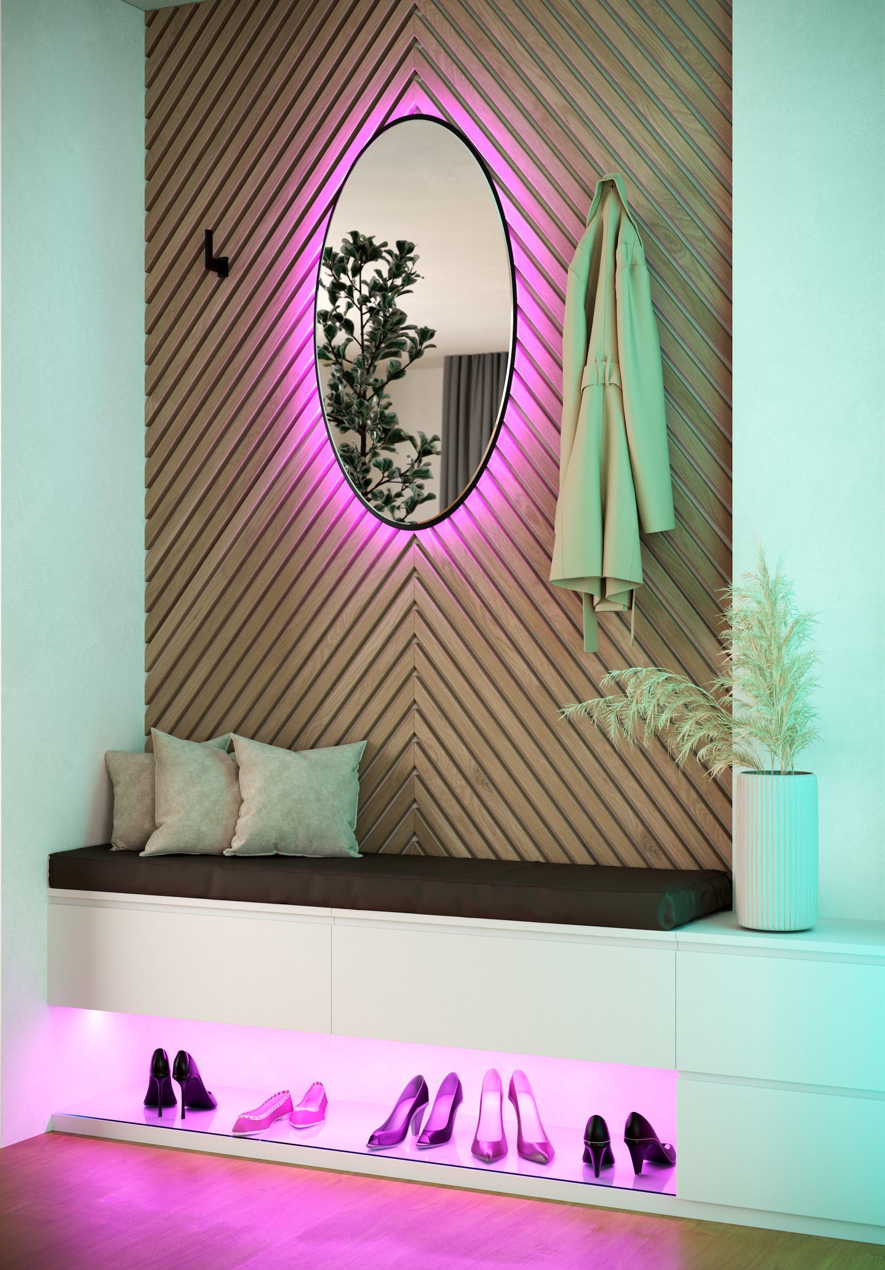Eglo connect.z Ruban LED connecté Stripe-Z, bande 5 m, Zigbee, contrôlable | par appli et commande vocale, blanc chaud – froid, RGB, dimmable, autocollant et recoupable