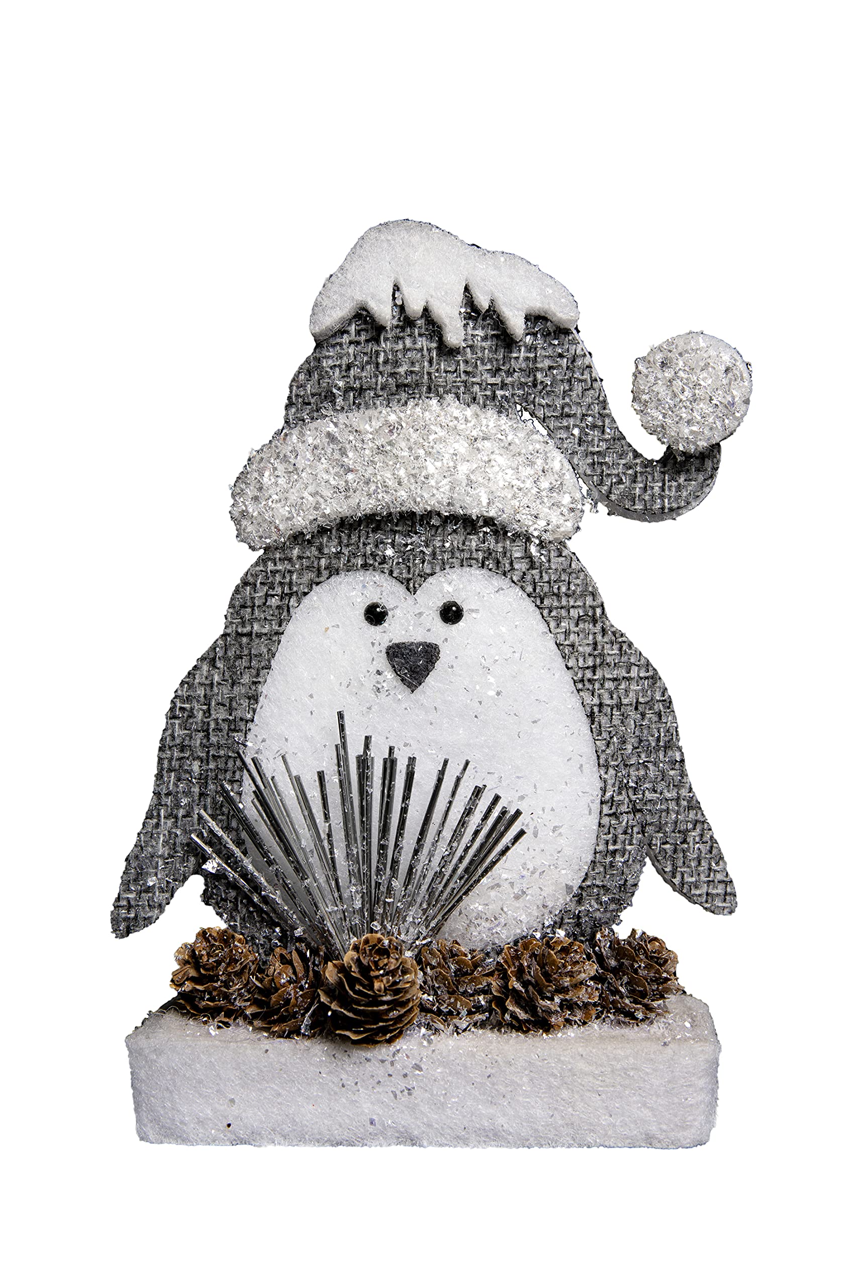 Shatchi Penguin Christmas Tabletop Figure 42cm Grey Foam