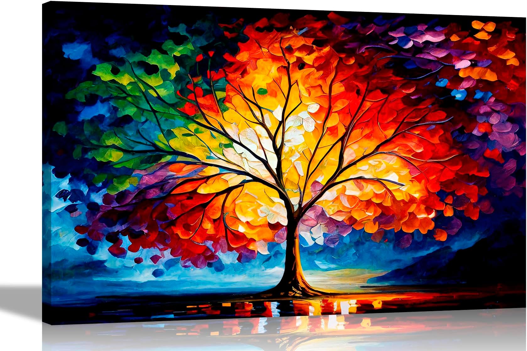 Artley Prints - Tree Of Life Modern Abstract Canvas Pictures for Living Room, Bedroom, Hallway, Kitchen or Office - Colourful Prints 30 x 20cm (12 x 8 inches) A4
