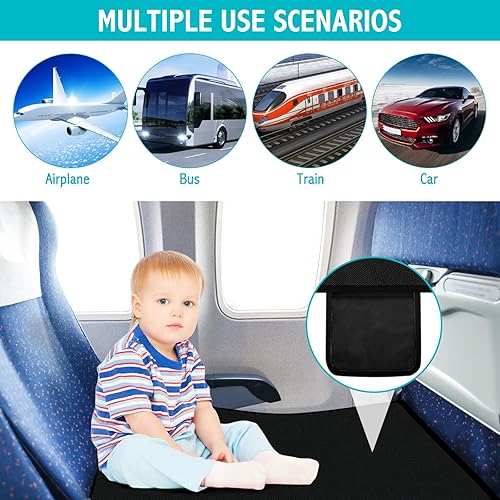 Miniatura 6 de FIXMSV Cama de avión para niños pequeños, cama de avión portátil para niños, cama Flyaway con rompecabezas plegable magnético, cama de avión para