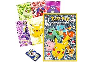 Pokemon Coloring Set with Advanced Coloring Book Plus Trading Cards