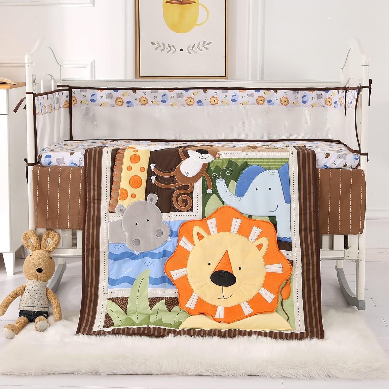 lion crib bedding set