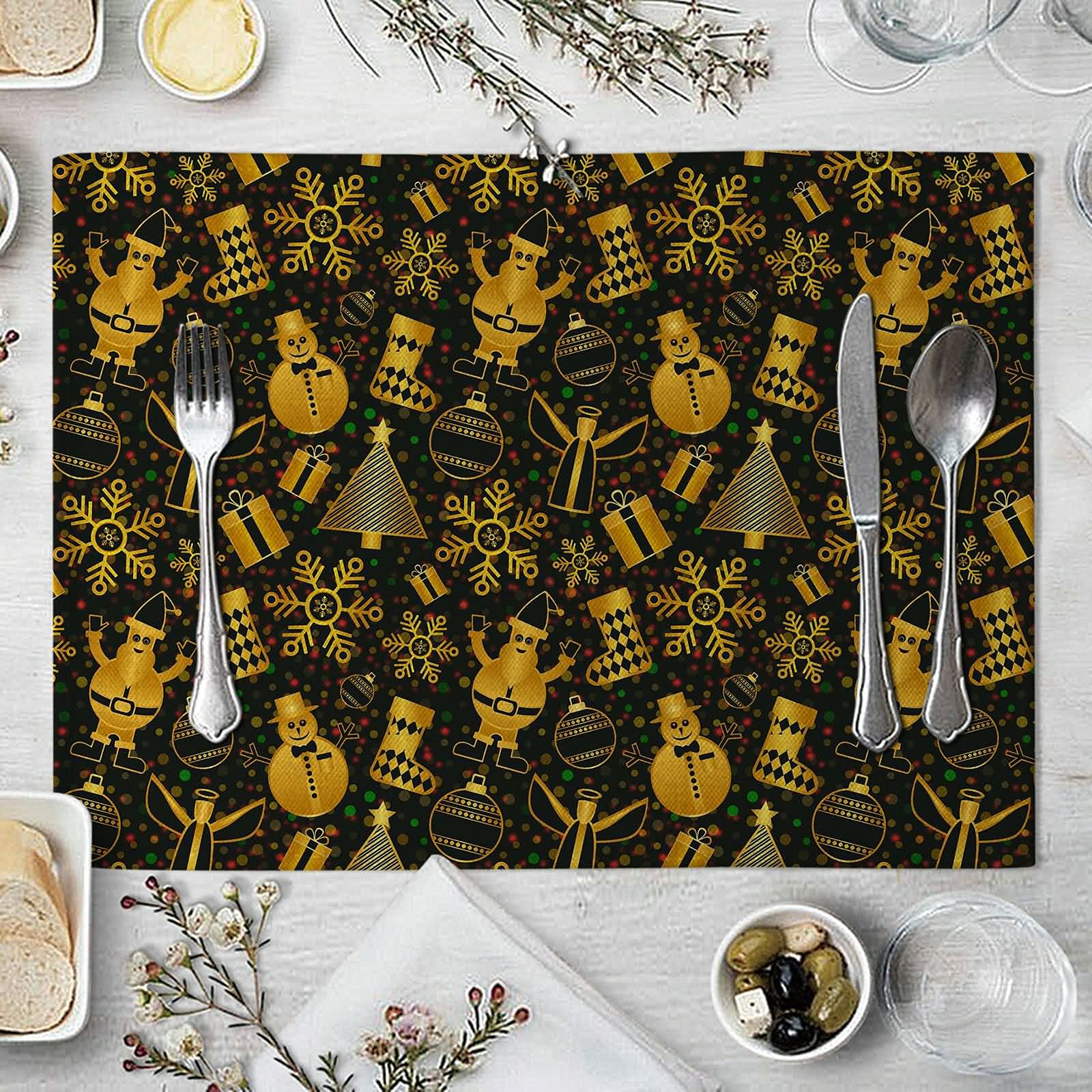 Aeici Juego de 8 manteles individuales para decoración de mesa de Navidad, estilo navideño, 32 x 42 cm, regalo de invierno