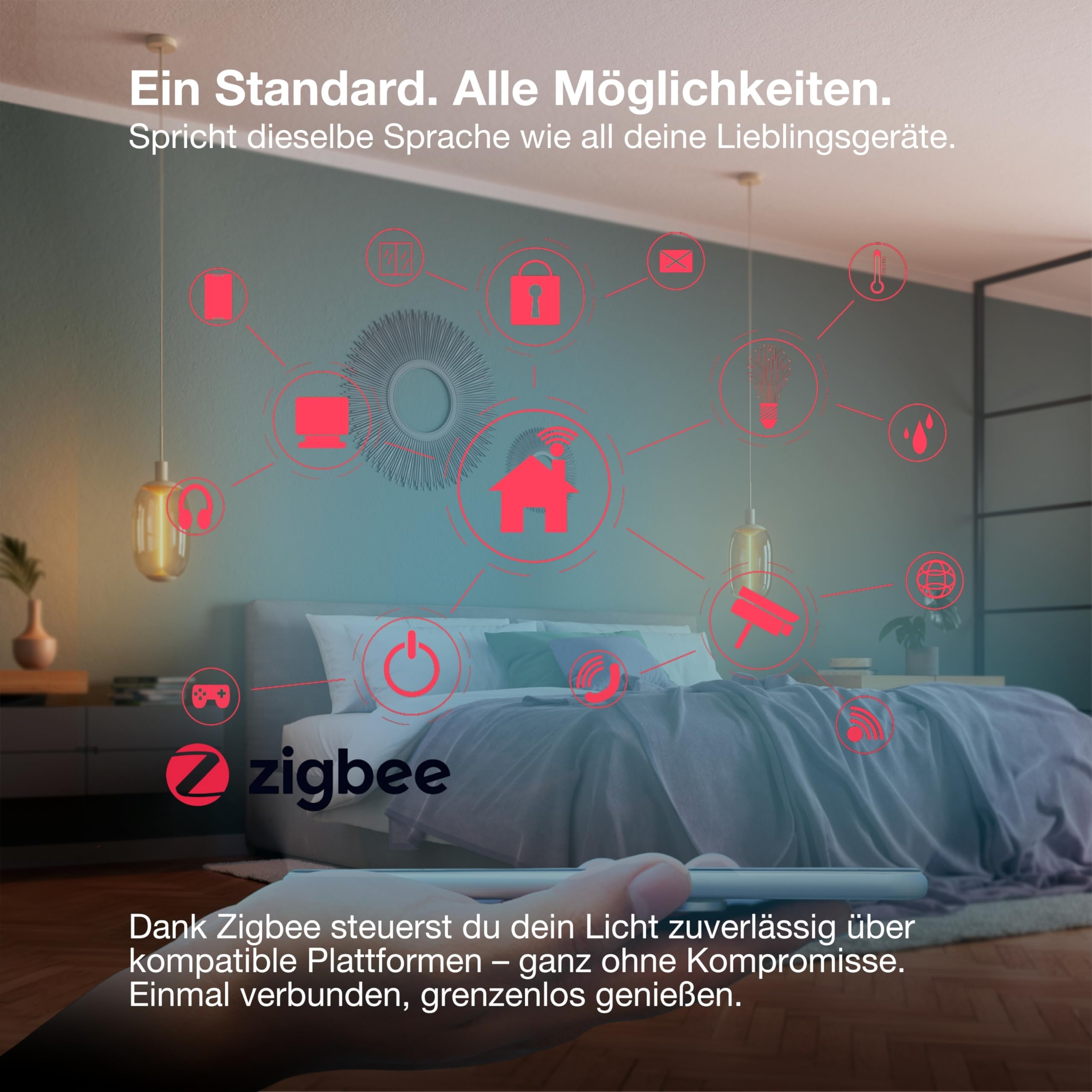 Osram SMART LED A60 Kolbenform B22D 9W ZigBee RGBW Farben | SMART+ ZIGBEE Multicolor Classic, LED Lamps, Weiß, 60 mm dia, 20000 h, 4-Pack