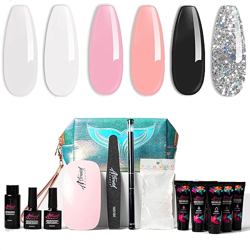 Miniatura 3 de Astound Beauty Kit de gel de uñas de polietileno con lámpara UV solución deslizante y purpurina transparente negro blanco kit de manicura todo en uno