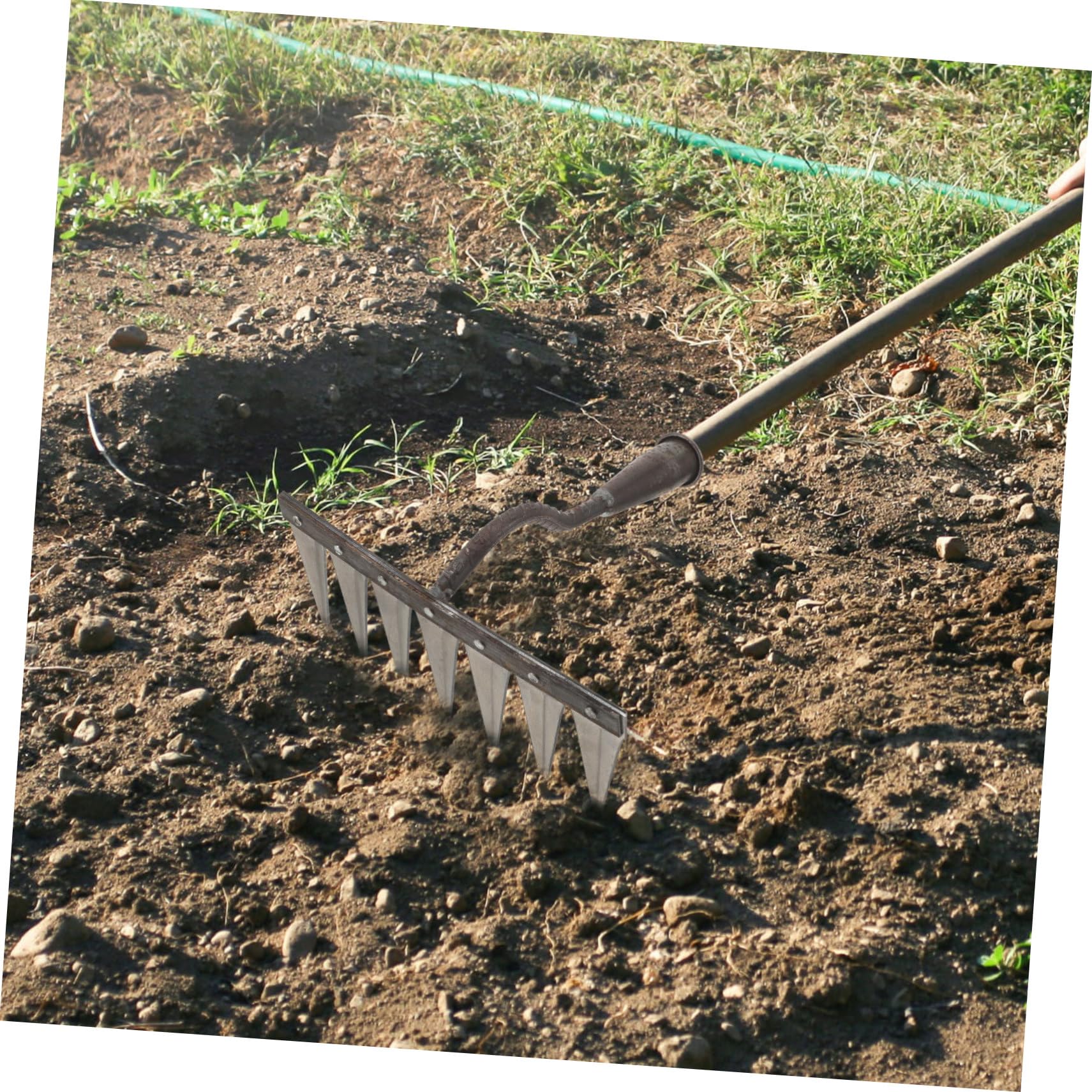 Gartenrechen mit Holzgriff Leichter und Robuster Handrechen für Effektives Arbeiten im Garten zum Lockern Graben und Umpflanzen