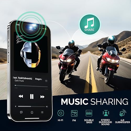 Miniatura 4 de V8 - Auriculares Bluetooth para motocicleta, intercomunicador de casco con FM y música compartida, cancelación de ruido, DSP y CVC HiFi Stereo 1000M
