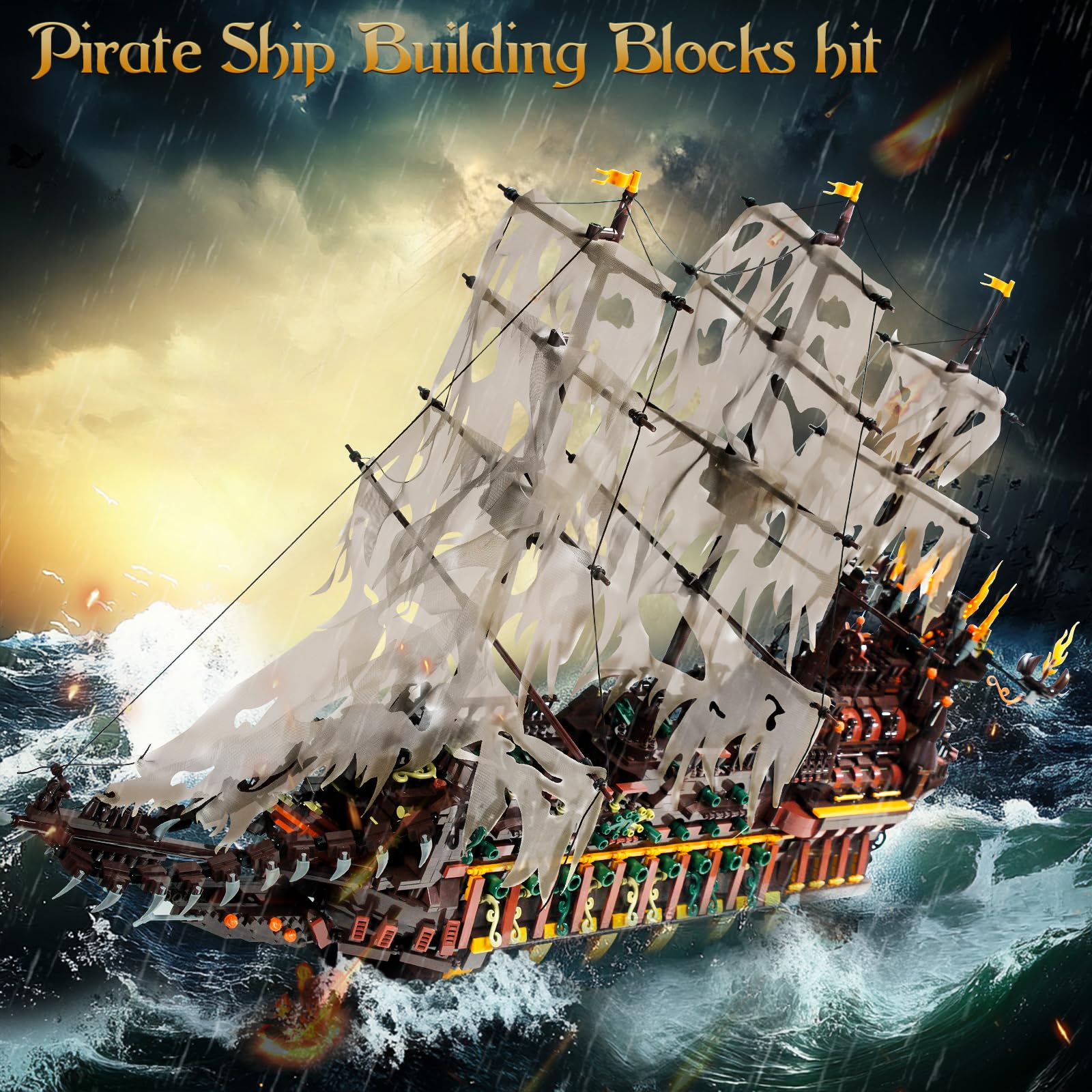 JMBricklayer Piratenschiff Bausteine, Flying Dutchman Piratenschiff