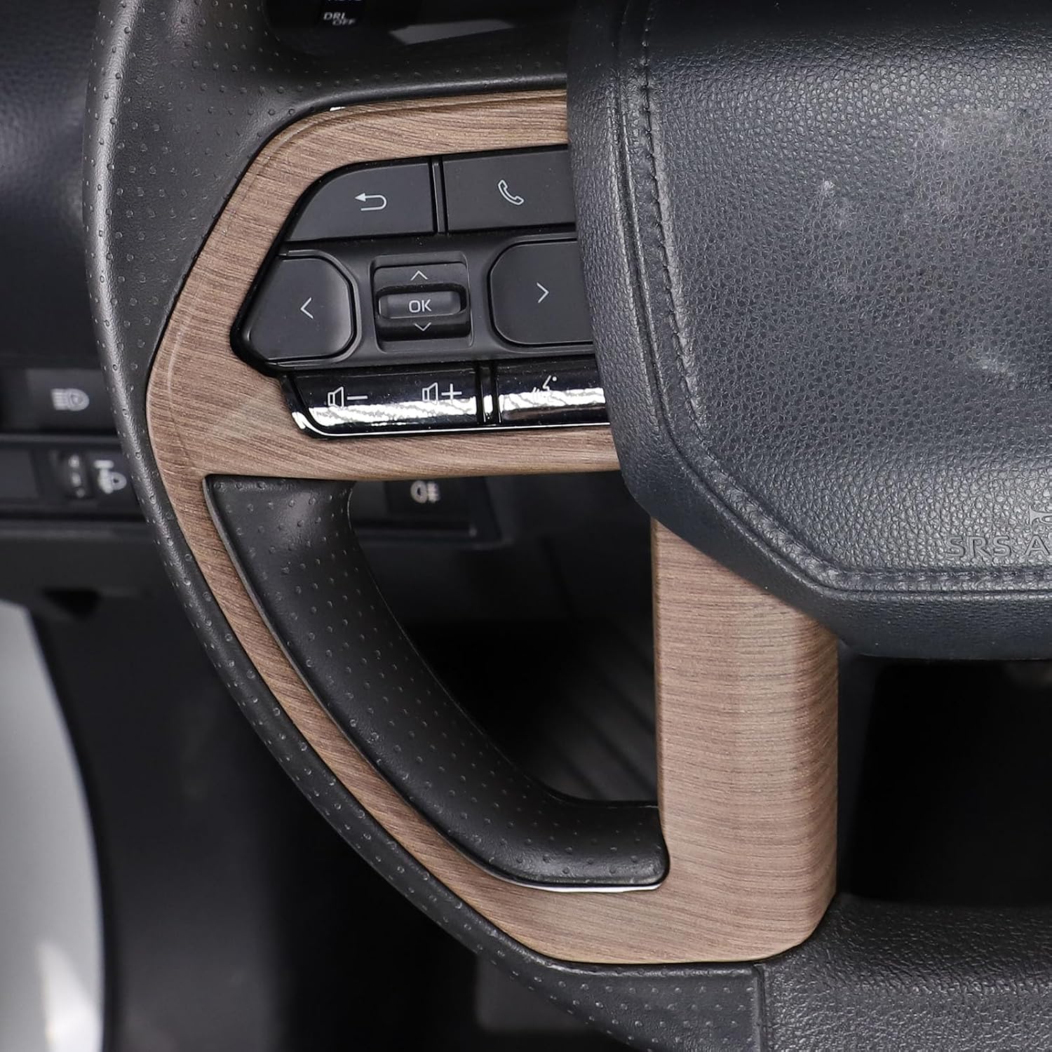 Car ABS Center Console Button Molding Trim Frame,Compatible with Toyota Tacoma 2024+ Center Console Button Protected Frame (Pear Wood Grain)
