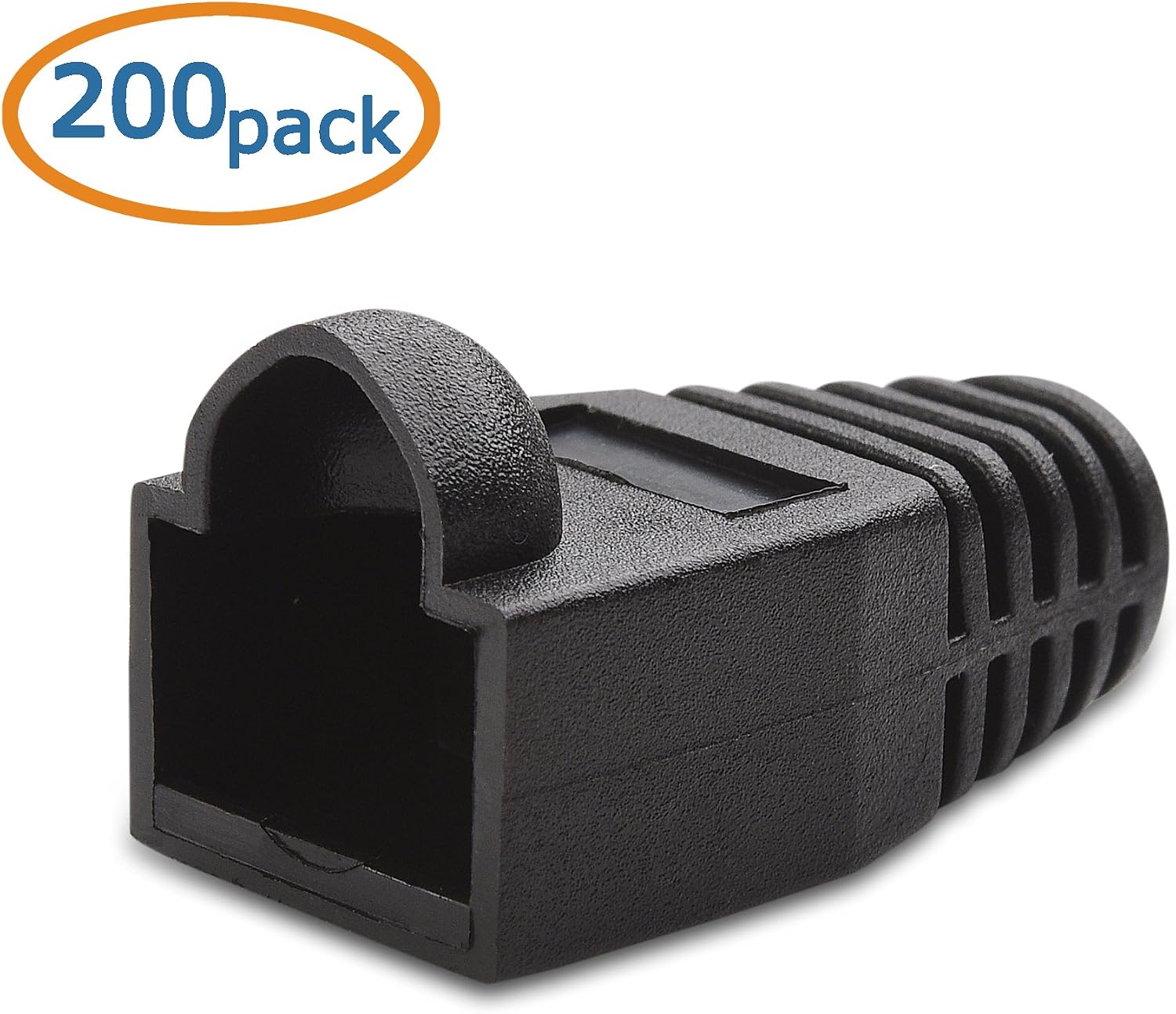 Cable Matters 200-Pack RJ45 Strain Relief Boots, RJ45 Boot, Cat6 Boot in Black