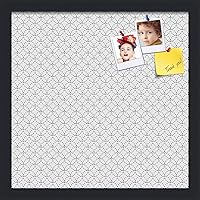 Vista 202 de PinPix Tablero de anuncios de corcho de 20 x 14 pulgadas. Este tablero decorativo enmarcado viene con diseño de círculos B W y un marco negro