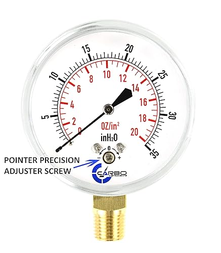 Miniatura 10 de CARBO Instruments Medidor de cápsula de baja presión de diafragma, esfera de 2-12", rango de 5 PSI, montaje inferior NPT de 14", caja de acero