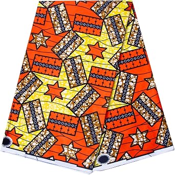 HollandaisWax African Fabric 6 Yard Printed Wax Cotton Cloth Ankara Fabric for Party Dress P613