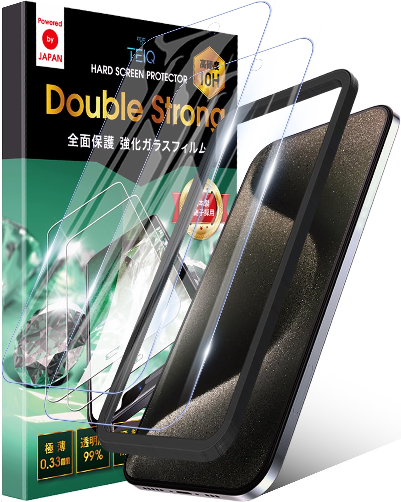 Amazon | TEIQ iPhone 15 Pro ガラスフィルム ブルーライトカット 透明