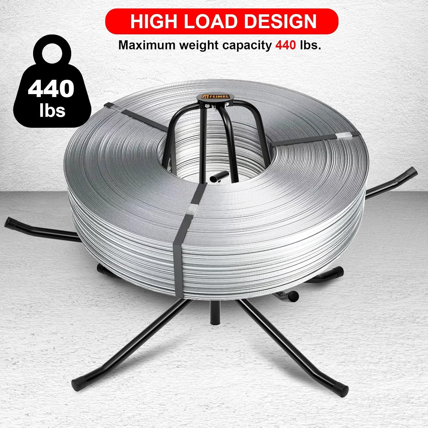 Heavy Duty PEX Piping Uncoiler for 3/8'' to 1'' Pex Tubing, Multi-function Foldable Pipe Dispenser, Potable Water PEX Tubing Decoiler Maximum Load of 440 Pounds (55'')