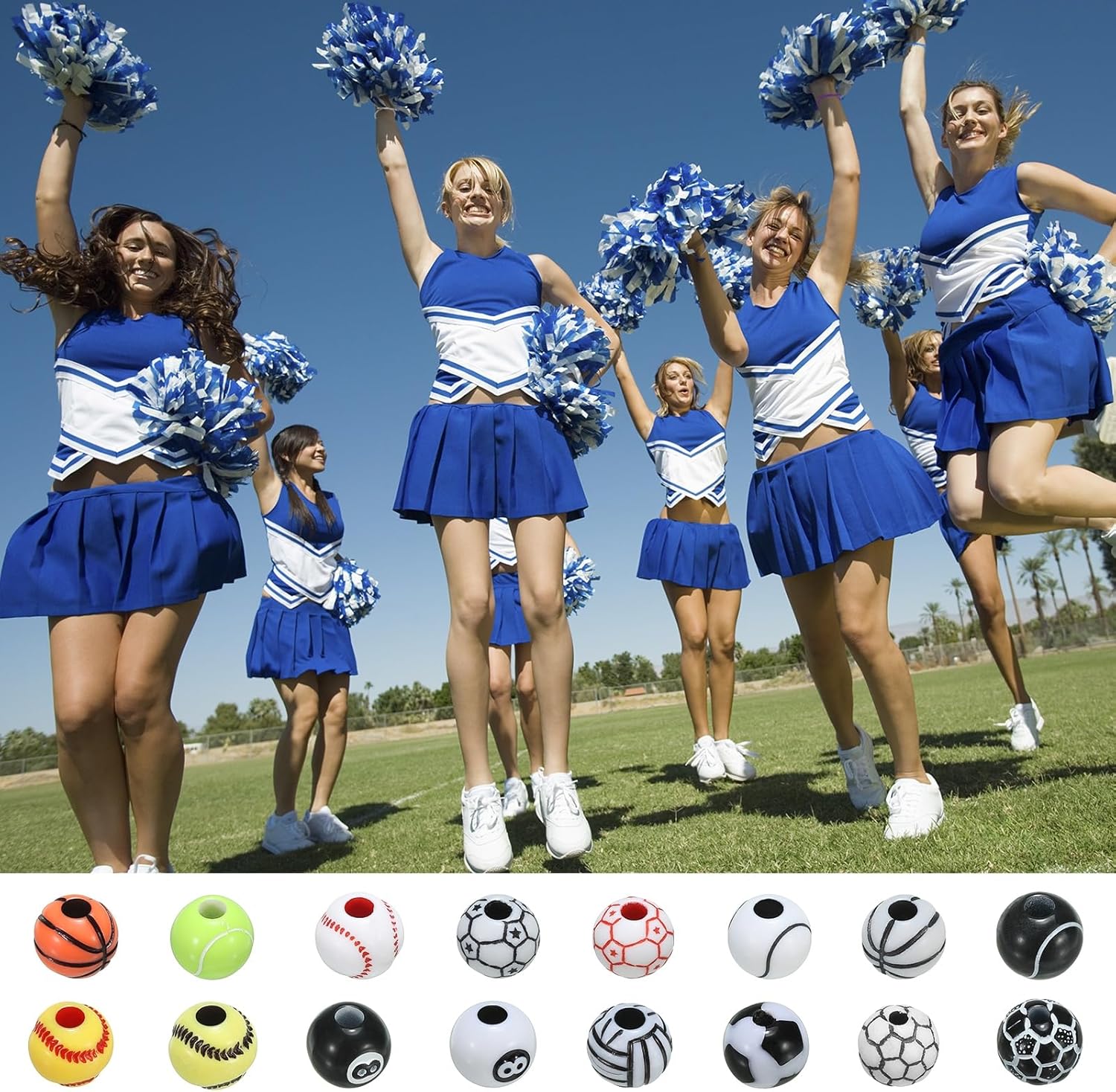 PATIKIL 12mm Sports Ball Beads, 150 Pcs Acrylic Basketball Bulk Round Sports Spacer Bead for DIY Crafts Bracelet Necklace Making, Brown - Image 7