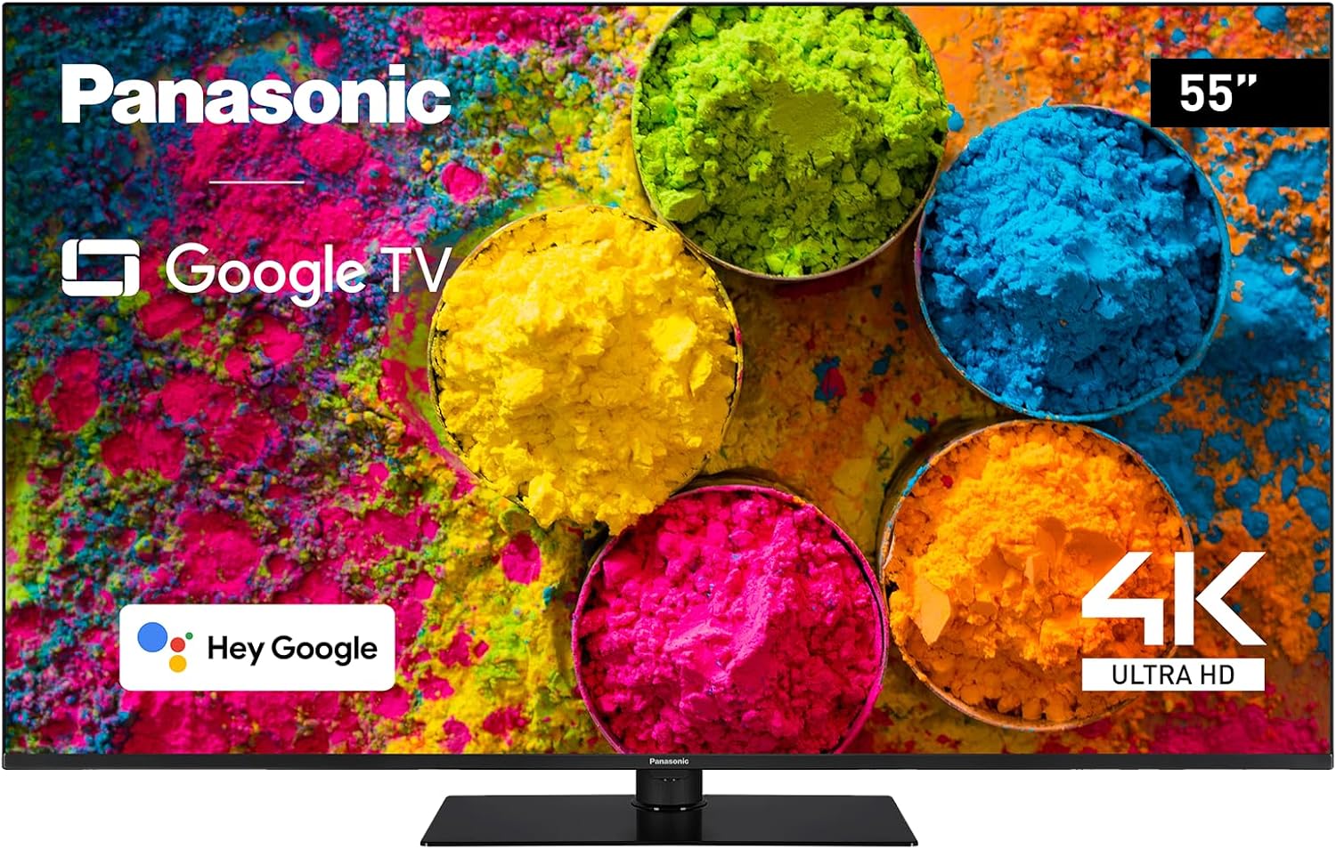 Panasonic TX-55MX700E, Smart TV LED 4K Ultra HD da 55 Pollici, High Dynamic Range (HDR), Dolby Atmos e Dolby Vision, Google TV, Assistente Google, Chromecast, Piedistallo Centrale, Nero Panasonic TX-55MX700E, Smart TV LED 4K Ultra HD da 55 Pollici, High Dynamic Range (HDR), Dolby Atmos e Dolby Vision, Google TV, Assistente Google, Chromecast, Piedistallo Centrale, Nero