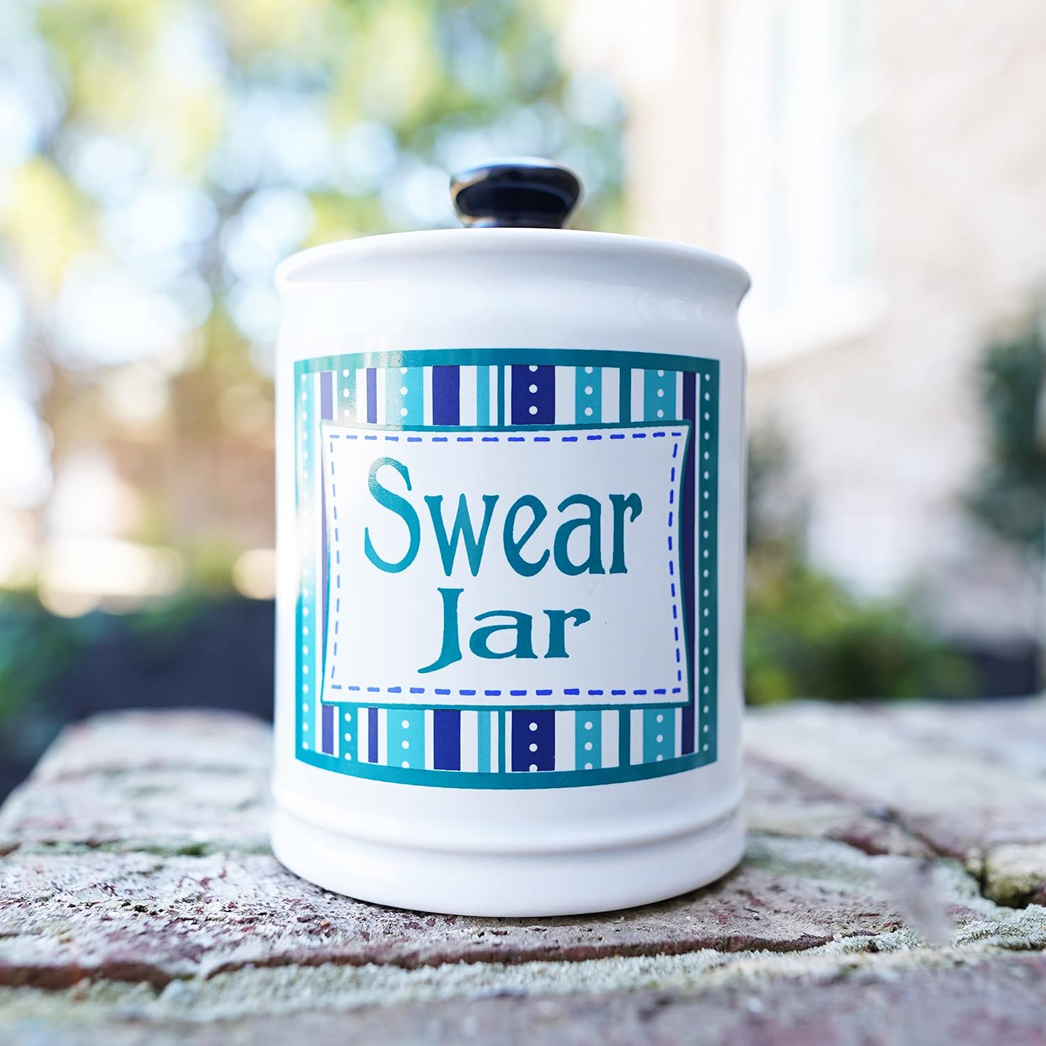 Cottage Creek Ceramic Swear Jar | 6-Inch Swearing Jar Piggy Bank | Unique Desk Decor for Home, Office, & Kitchen Counter | Perfect for Birthday, White Elephant for Men & Women