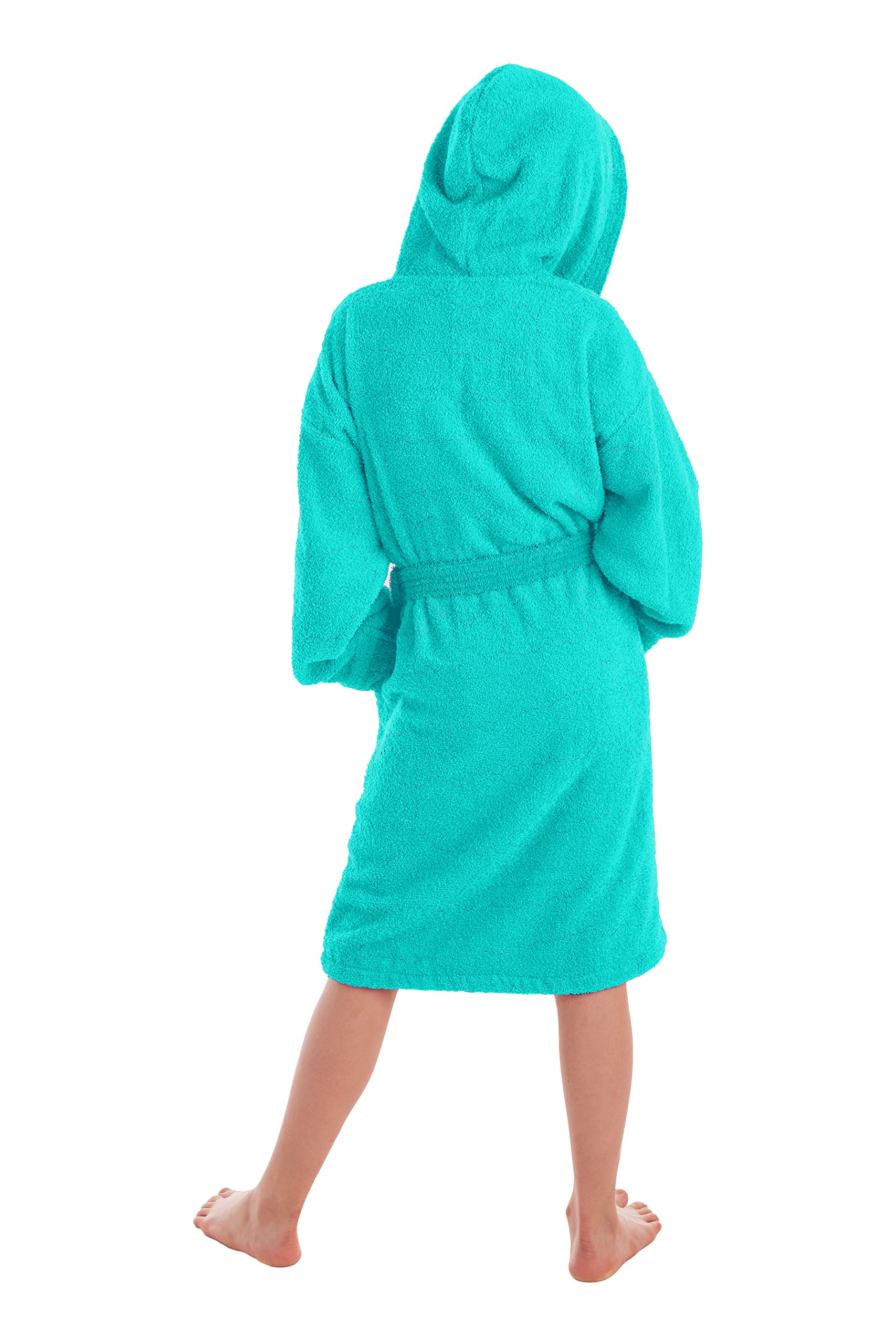 LEBENGOOD Accappatoio per Bambino e Bambina : Ragazzo e Ragazza, Unisex - 100% Cotone OEKO-TEX® Accappatoio Spugna- 2 Tasche, Cintura, Cappuccio