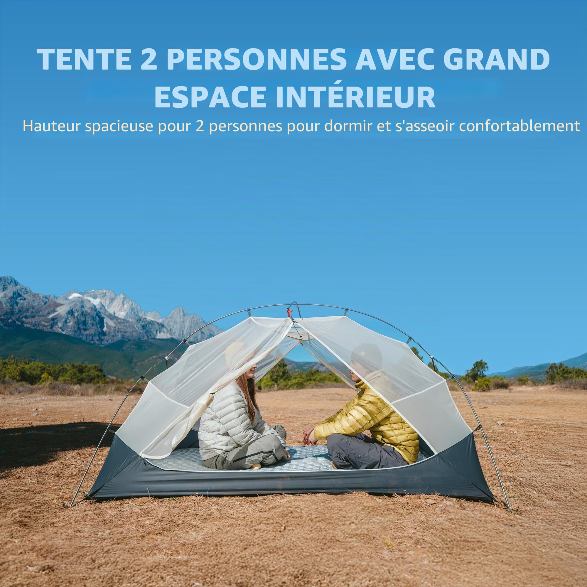Naturehike Mongar UL Tente Ultra Légère Coupe-Vent Imperméable Double Portable 1/2 Personnes Tente 3-4 Saisons pour Camping Randonnée