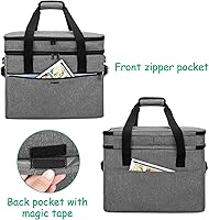 Vista 4 de YARWO Bolsa de cocción lenta compatible con Crock-Pot/Hamilton Beach de 8 a 10 cuartos de galón, funda de viaje de doble capa para aparatos de Gris