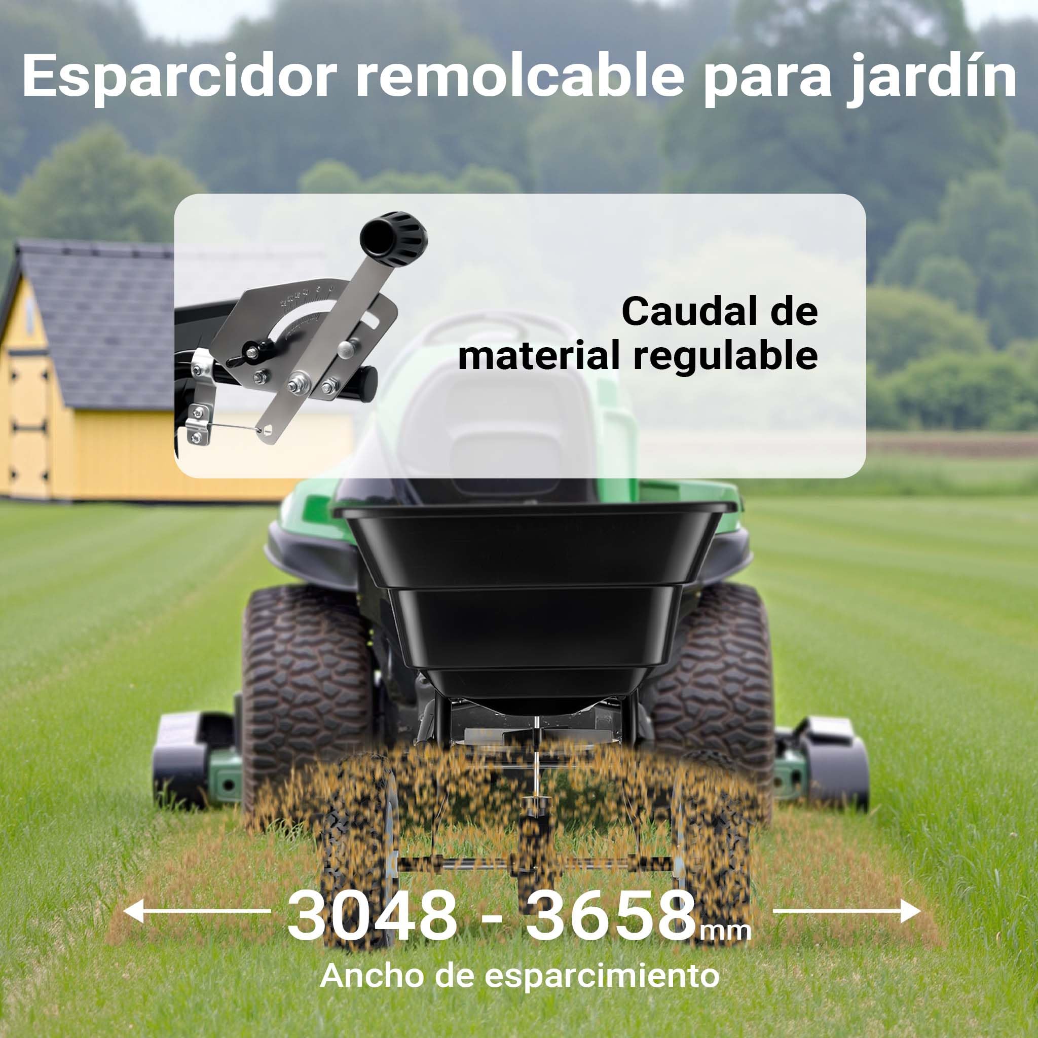 Esparcidor GT1507 Capacidad 29L Esparcidor Semillas, abono, Sal Accesorios jardinería Cuidado jardín