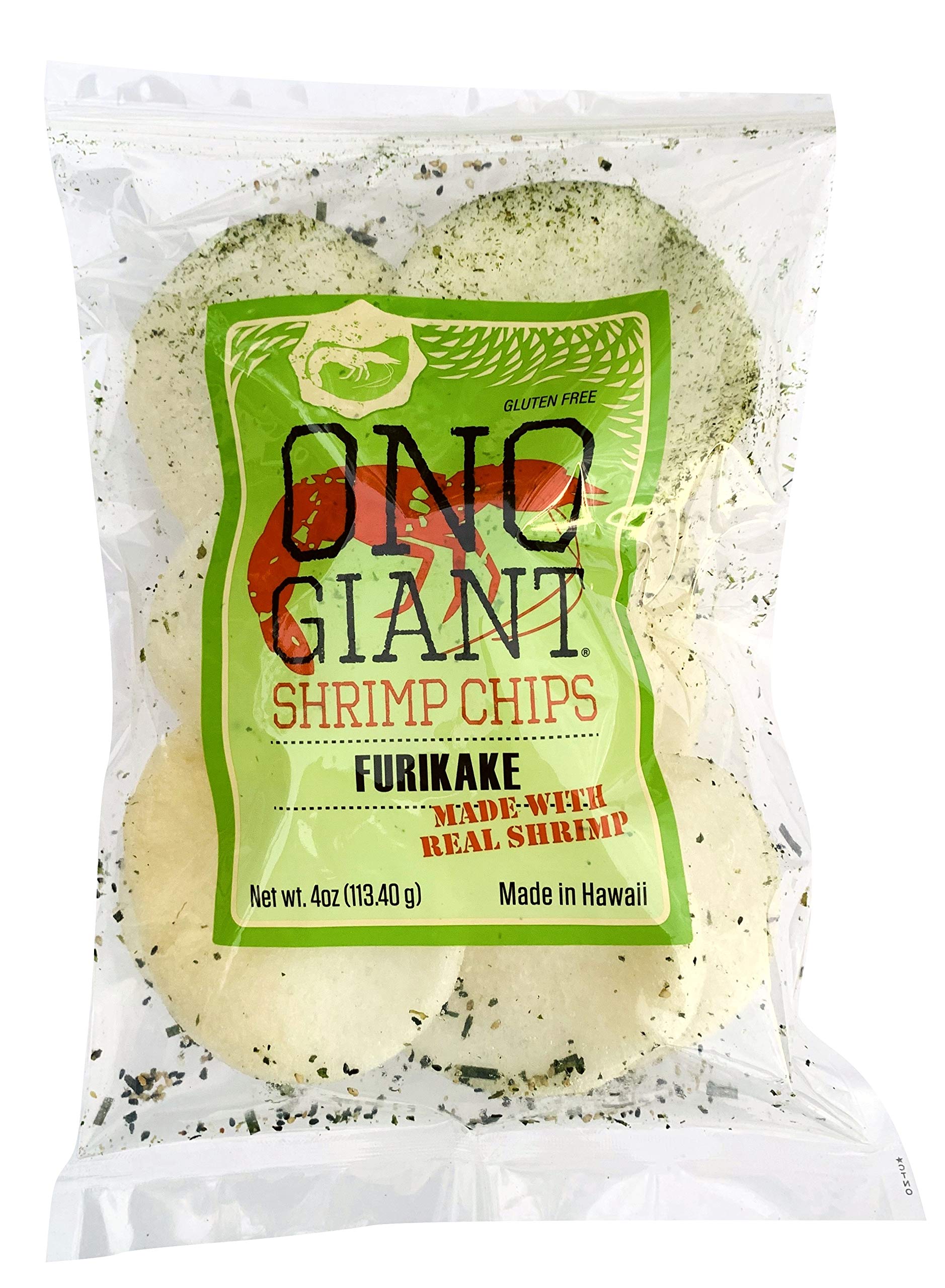 Gourmet Hawaiian Ono Giant Shrimp Chips (Furikake, 4 Ounce)