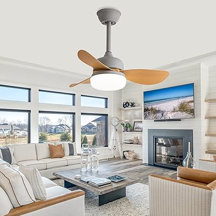 ycwdcz Moderne Plafondventilator Met Licht LED-lamp Met Afstandsbediening Ultrastille Dimbare LED-plafondlamp 6 Windsnelheid Verstelbare Lampara Ventilador Techo Voor Slaapkamer Restaurant-D||92CM