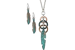 A Joyous and Effervescent Accessory: SpunkySoul Feather Circle Long Necklace