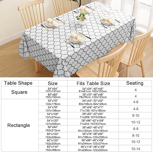 Miniatura 7 de Smiry Mantel de vinilo para mesas rectangulares, impermeable con respaldo de franela para mesas rectangulares, mantel de plástico a prueba de