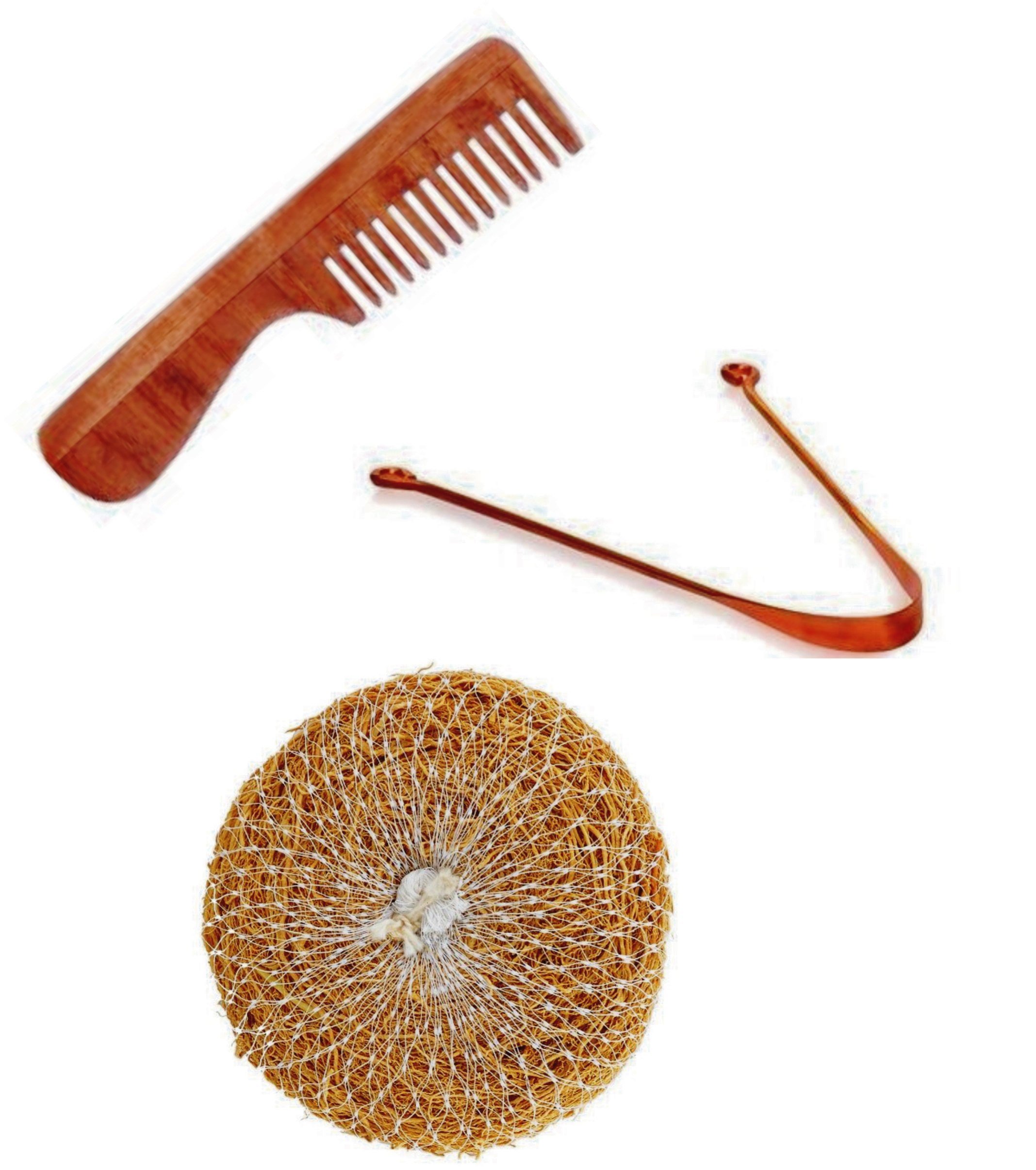 Etheric Neem Wood, Copper tongue Cleaner & Khus Bath Scrub-image-45