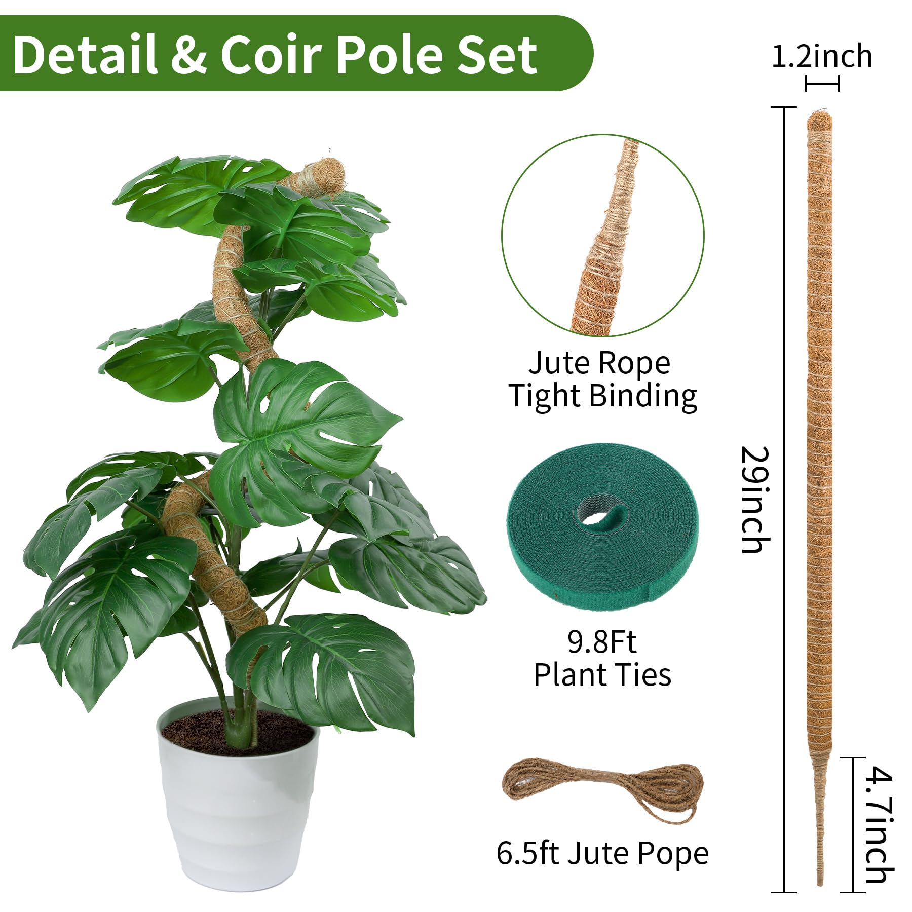 Amazon.com : 2 Pack Moss Pole, LveSunny 29 Inch Bendable