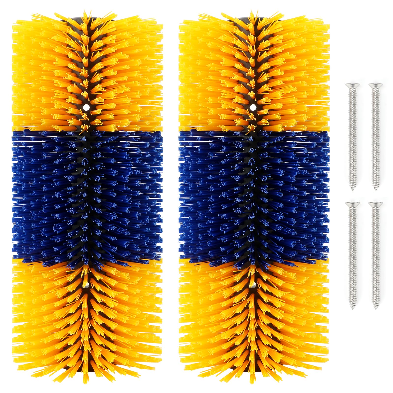 2 Pcs Livestock Scratch Brushs, Cattle Brush Relieves Itching and Cleansing Massage Brush Kit, Cattle Supplies Suitable for Cows, Horses, Sheep & Pigs with 2 Screws