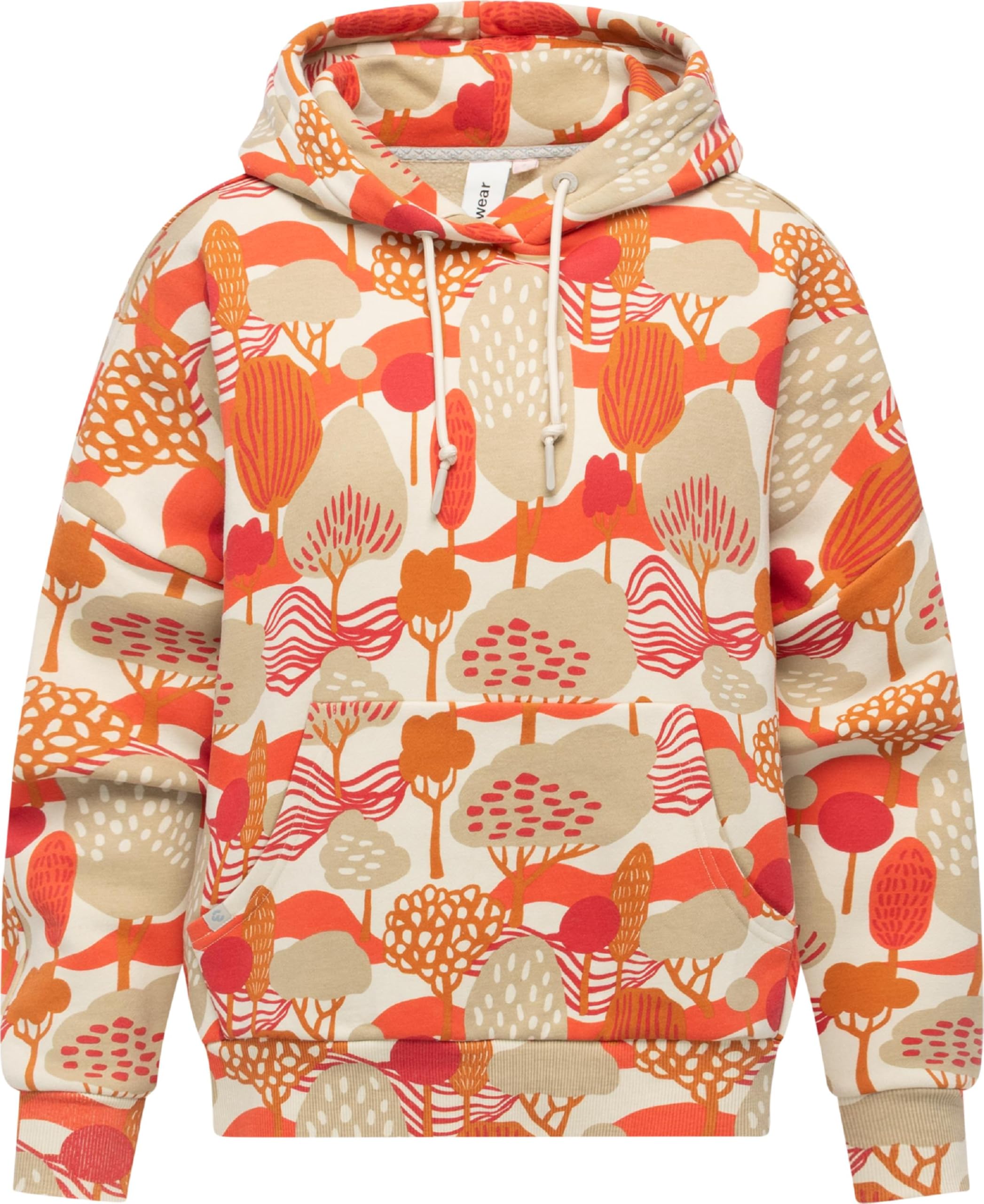 Ragwear Damska bluza z kapturem, przytulny sweter z regulowanym kapturem, nadruk Pirita XS-3XL