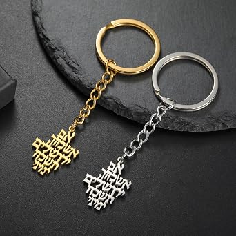 TEAMER Remember Jerusalem Keychain Prayer Biblical Hebrew Verse Pendant Judaica Messianic Key Accessories For Women Men