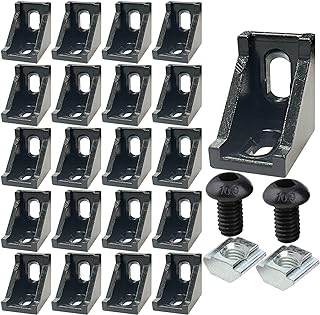 FORRCKY 20Sets 2020 Extrusion Connectors 2020 Aluminum Extrusion Corner with 20PCS 2020 Aluminum Extrusion Profiles T Slot L Bracket 40PCS Screws 2020 T Nut