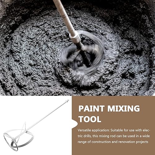 Miniatura 8 de POPETPOP Mezclador de pintura para taladro, mezclador de cemento, agitador de pintura para taladro, palillos de agitación, mezclador de barro de