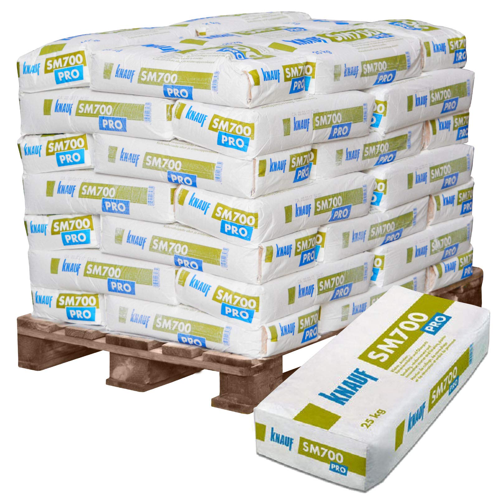 42x KNAUF SM700 Pro Klebemörtel weiß 1,0mm 25kg / Palette
