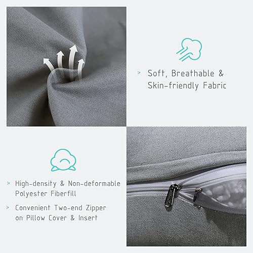 Miniatura 5 de Almohada triangular de cuña para lectura y reposo en cama, cojín de respaldo lumbar para sentarse en la cama, sofá o silla, lino de algodón de 24 x