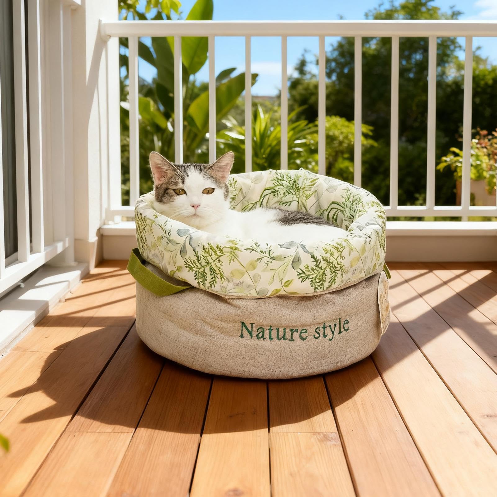 Katzenbett | Zubehör für Haustiere, waschbar, mit Griffen, Winternest für Katzen, kleines Hundebett, für kleine Hunde, Winter, Innenraum, Wohnung, Außenbereich