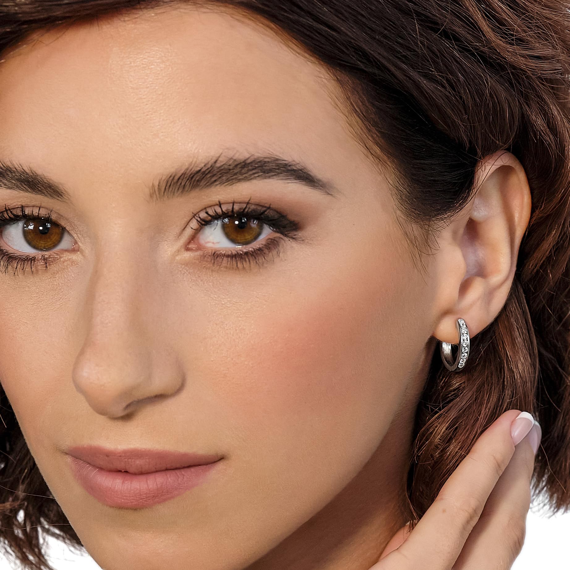 Miore - Pendientes de Aro Mujer con Circonitas Brillantes en Plata de Ley 925 - Plata de Ley 925 Dorados en Oro Amarillo de 18K 750, Pendientes Aro hipoalergénicos.