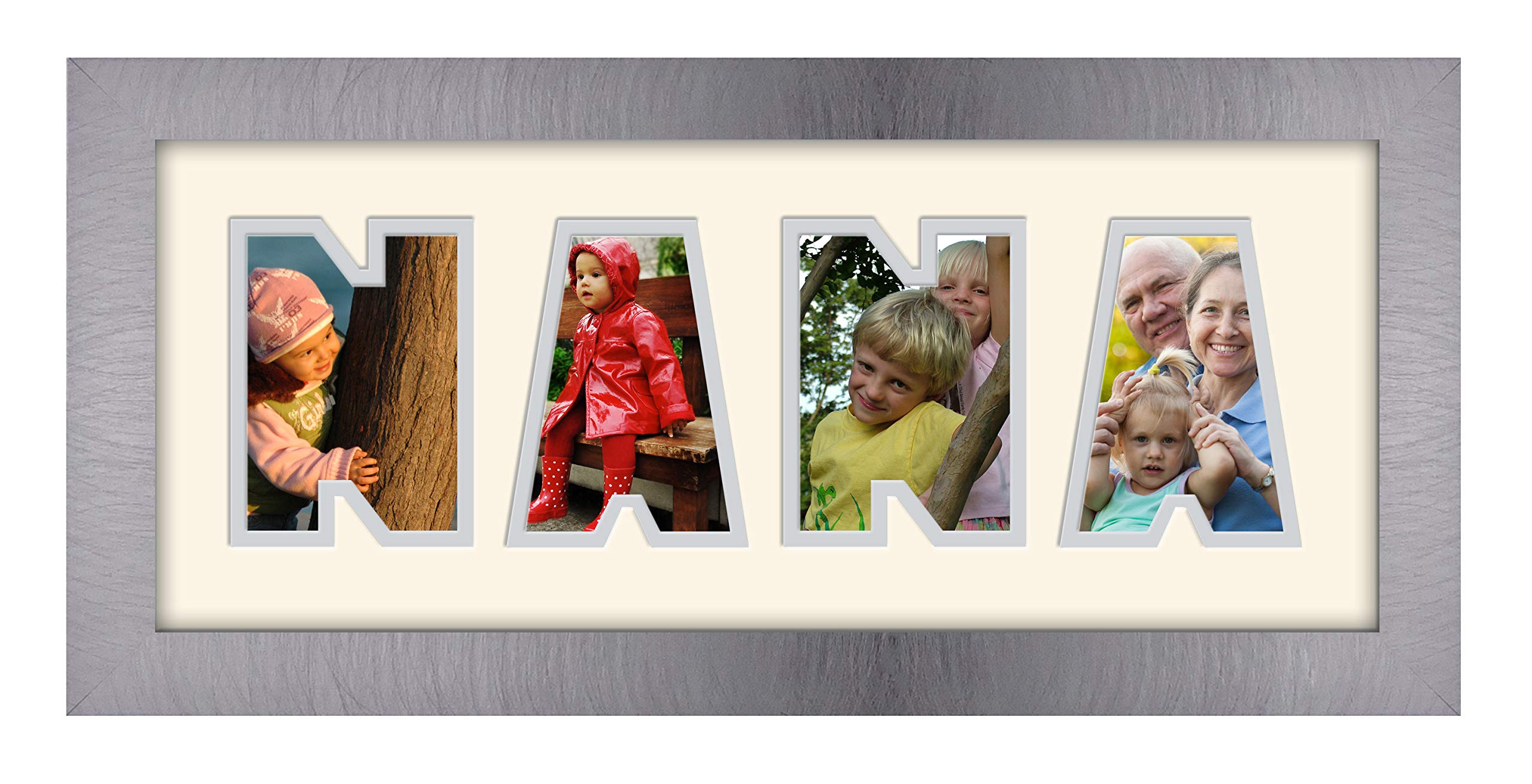 Photos In A Word Silver Nana Photo Frame Word Frame Brushed Finish 61A Birthday Picture Gift Present