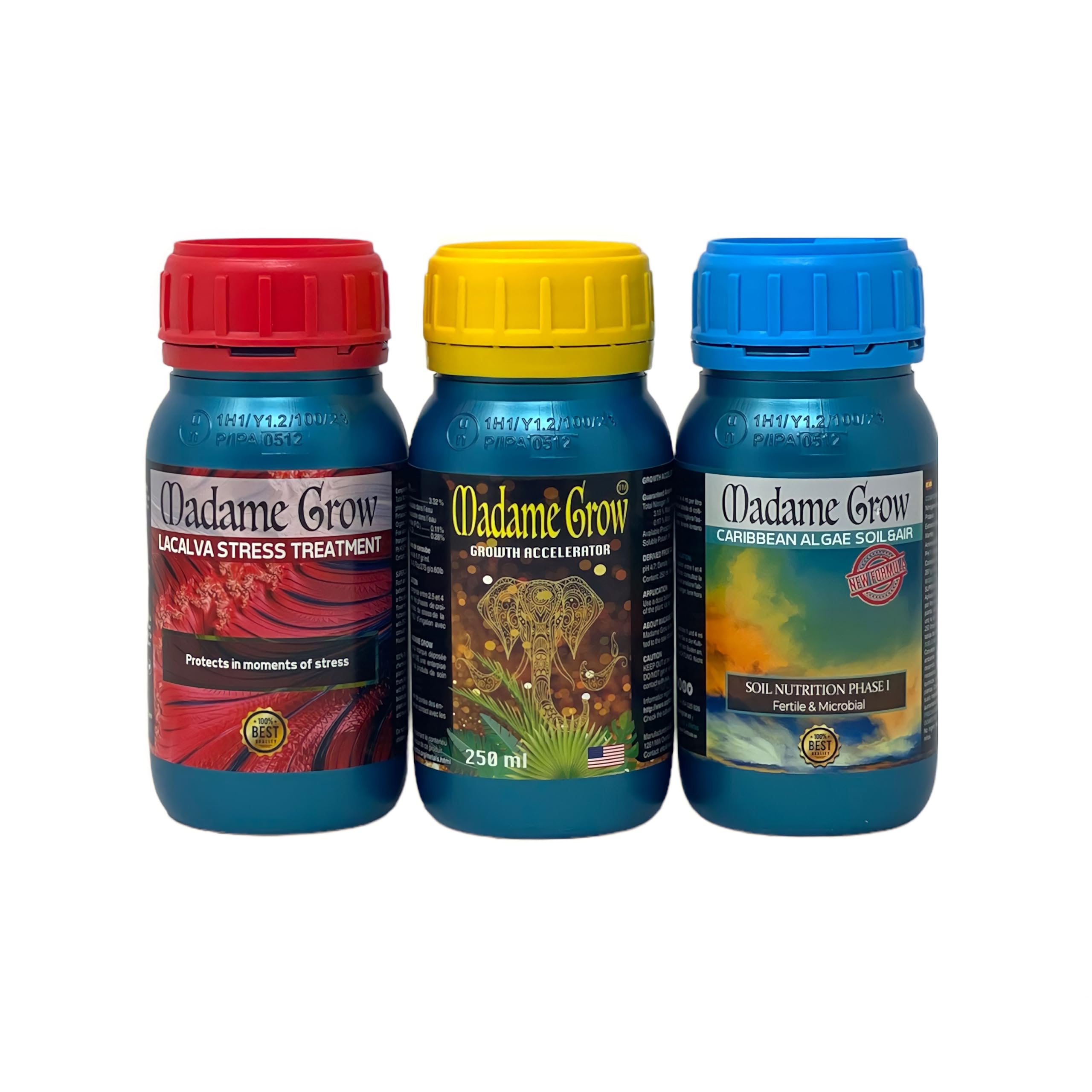 Tripack Savanna - Engrais Organiques - 420 Plantes - Racine et Croissance, Algues et NPK Équilibré (3 x 250 ml)
