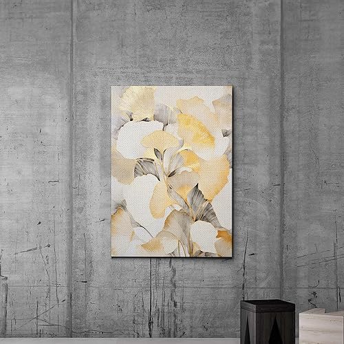 Miniatura 6 de Original Ginkgo biloba Print On Canvas, Modern Textured Gold Wall Art, Abstract Gold Leaves Print, Living room Wall Decor, Canvas Art, Print