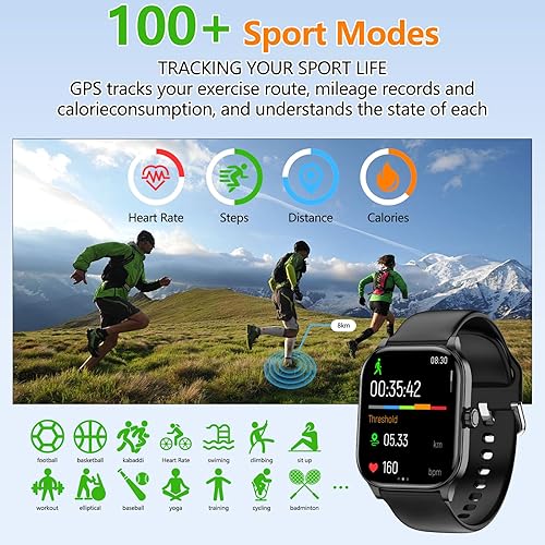 Miniatura 7 de Reloj inteligente para mujeres y hombres con texto y llamadas, 2025 nuevos relojes inteligentes con inteligencia artificial con frecuencia cardíaca,
