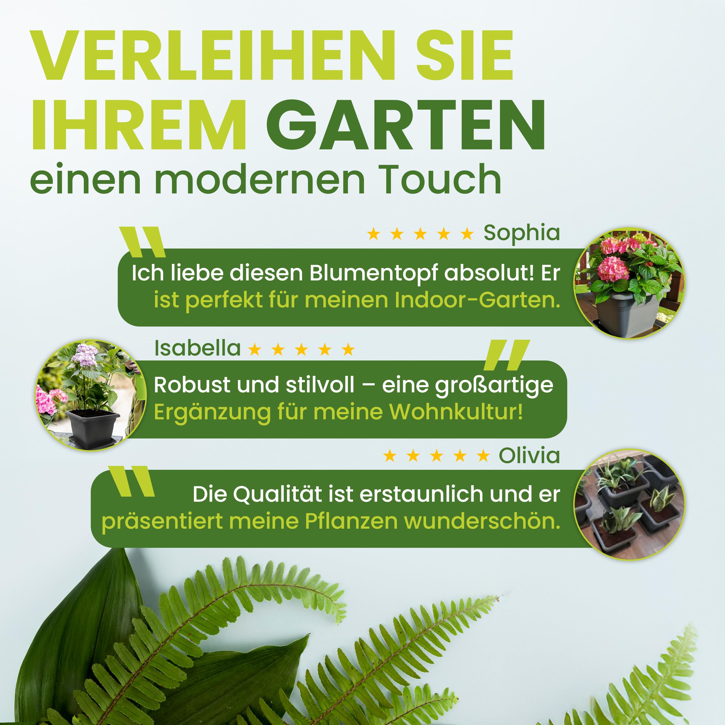 2friends Pflanzkübel Groß Außen 48x48 cm, 6er Set Anthrazit Blumenkübel XXL Blumentopf für Draußen, Pflanztopf Robustes Pflanzkübelset in Modernem Design für Garten & Terrasse