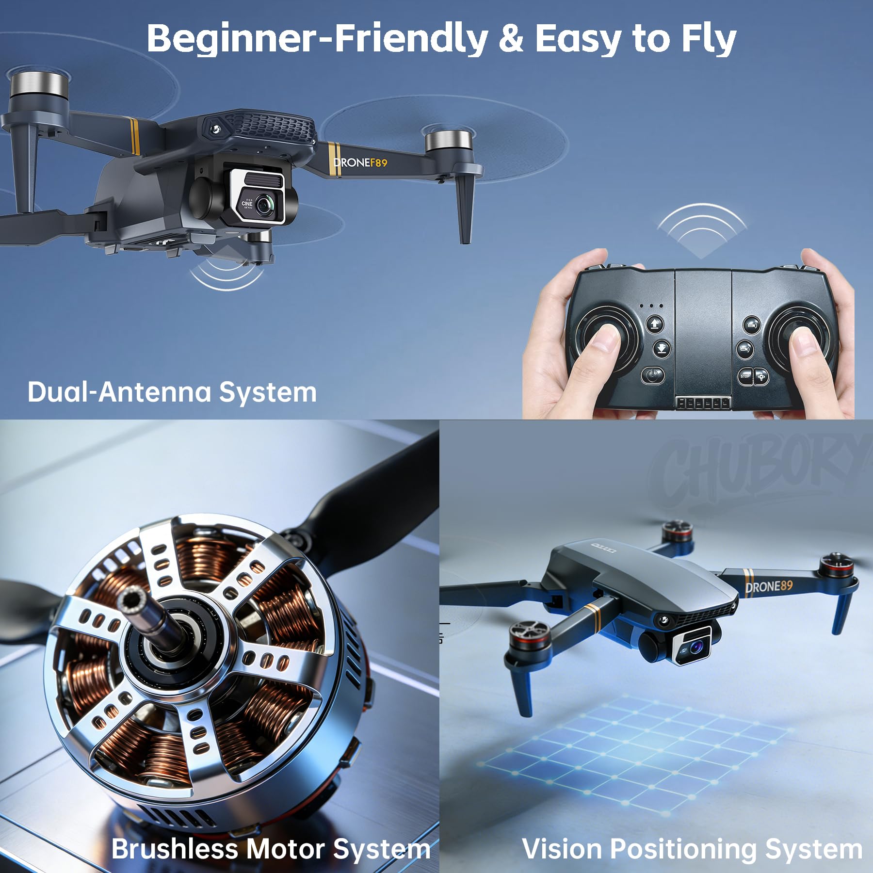 2650 ft Long Range Super Endurance Foldable Drone with Camera for Beginners–84 min Flight Time, WiFi FPV Quadcopter with 4K HD Camera, Brushless Motor, Auto Hover, Follow Me (3 Batteries) - 4