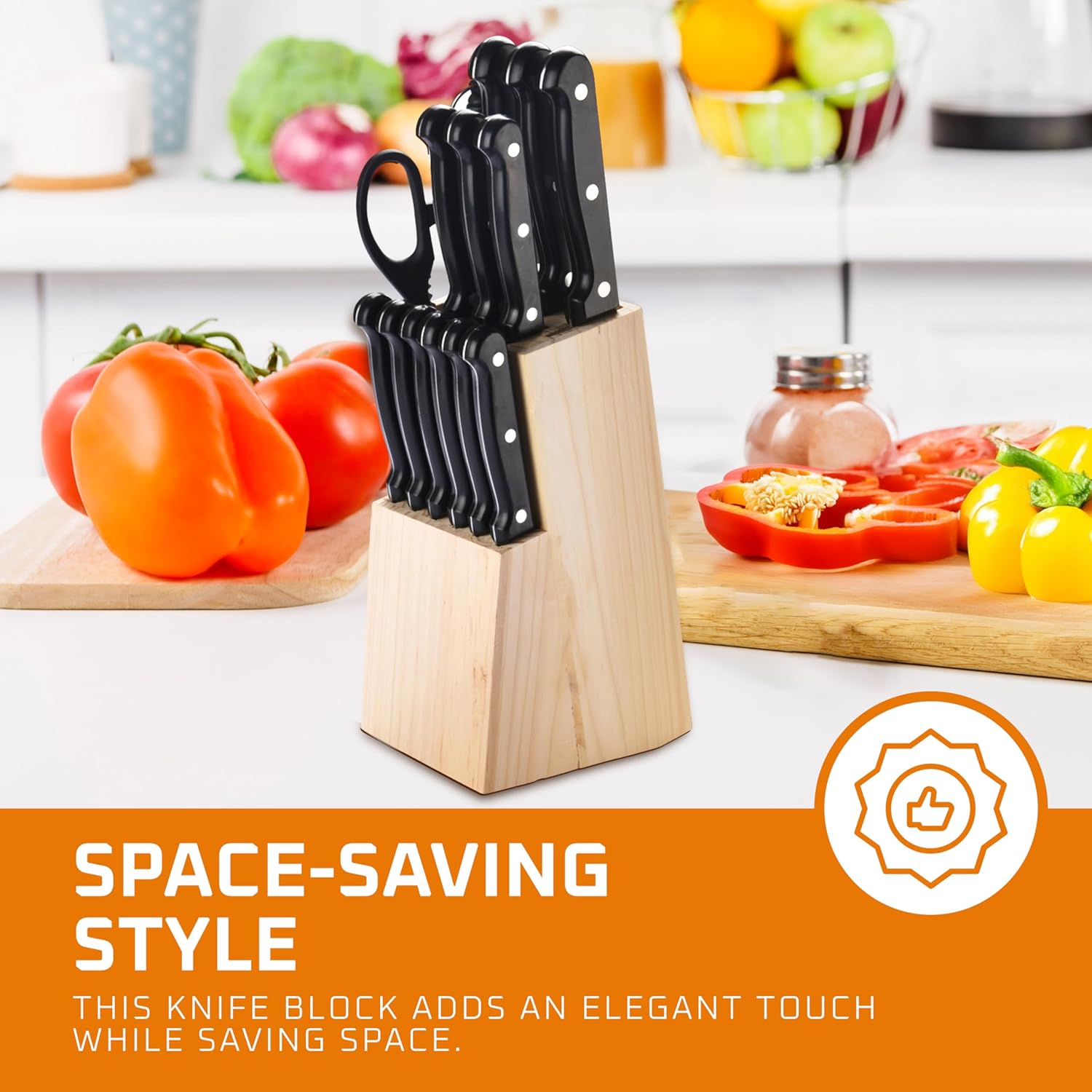Bruntmor Cooking Knife Set - Black Stainless Steel Sharp Knife Set - Professional Kitchen Knives Set - For Cutting Meat and Any Recipe - Kitchen Essentials for Best Cooking Experience