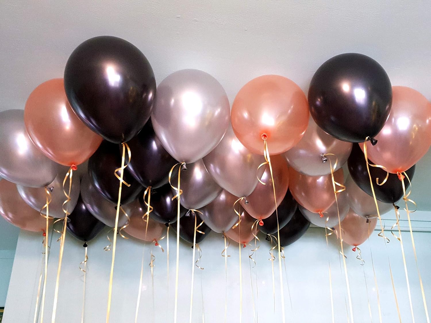 Rose gold silver and black balloons Clearance