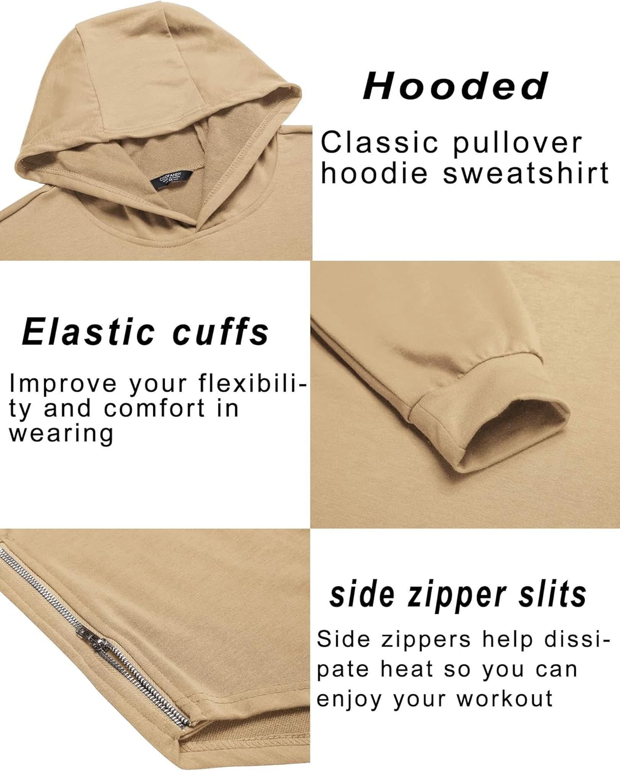 COOFANDY Men's Workout Sweatshirts Long Sleeve Muscle Fit Athletic Gym Hoodies Pullover - Image 5